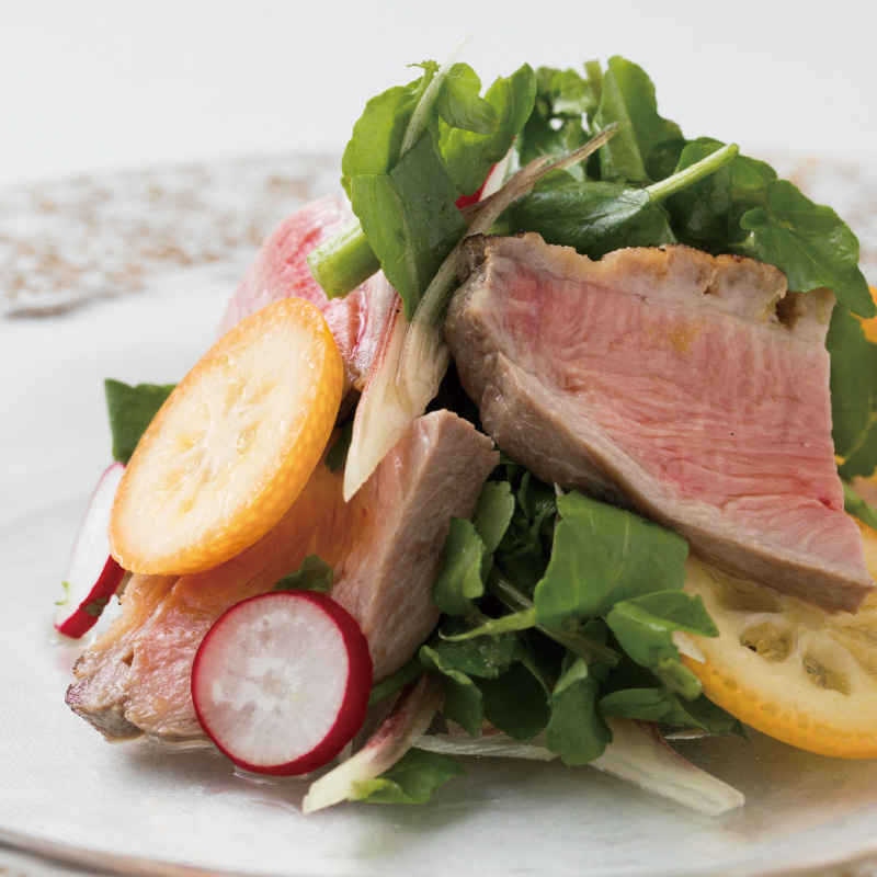 京鴨のロースとクレソンの和え物